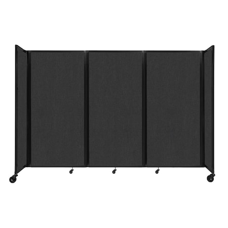 Versare Room Divider 360 Folding Portable Partition 8'6" x 6' Black Fabric 1172302